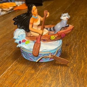 "Pocahontas" and Meeko in a Canoe, Disney, 1995 Enesco San Francisco Music Box